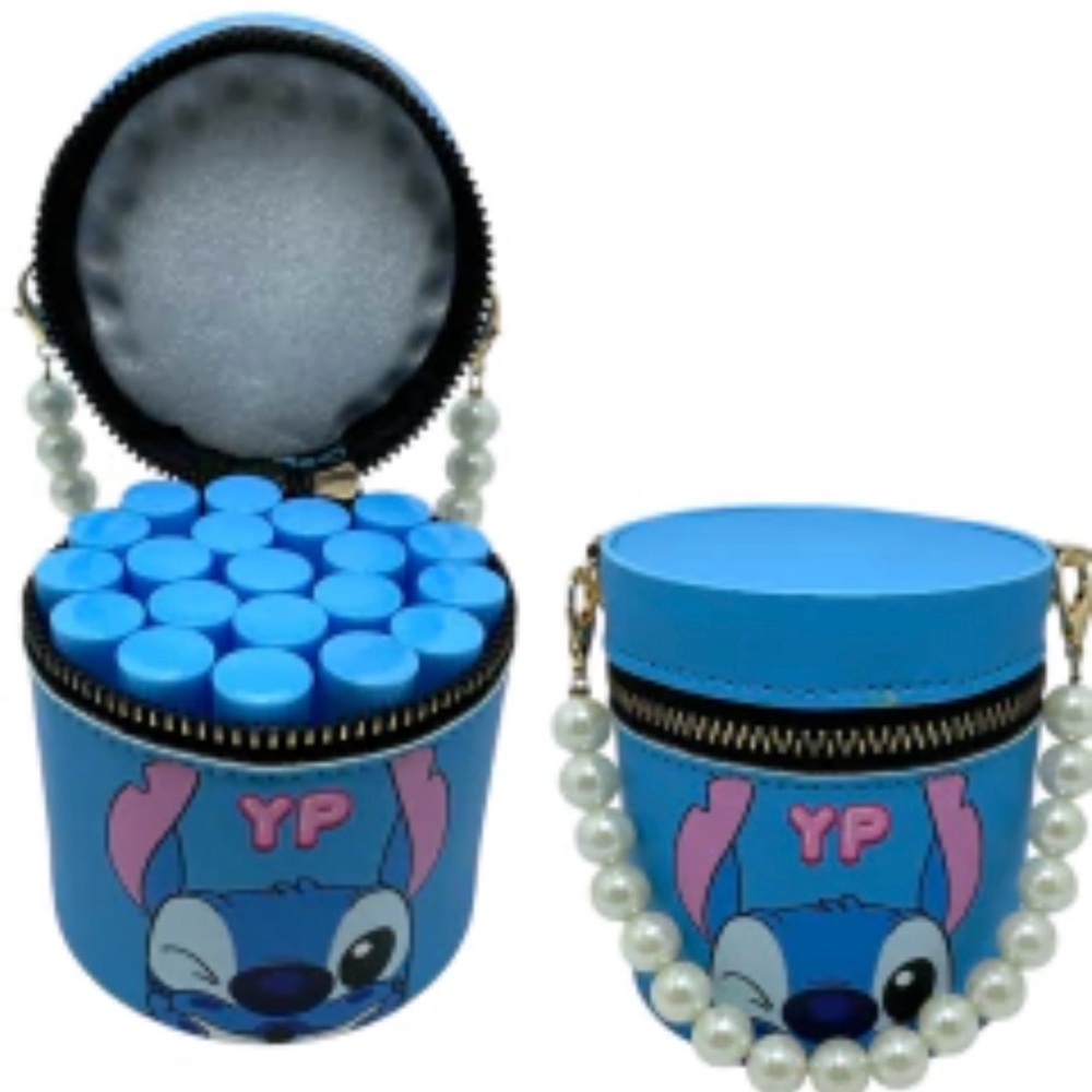 NEW Pearl Handle Stitch Purse Filled with 20 Lip Glosses